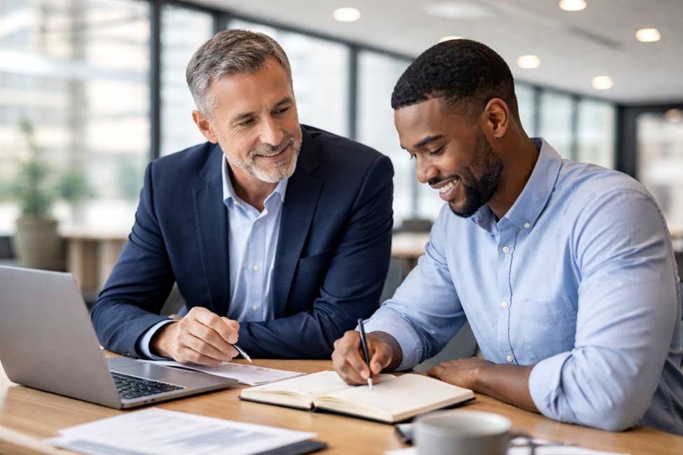 Leadership consulting contact session with executive team